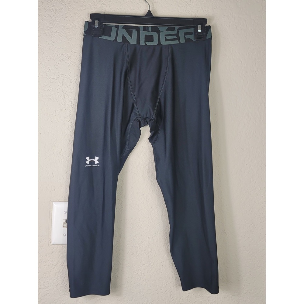 Youth Under Armour HeatGear 3/4 Leggings Black Compression Baselayer Size YL